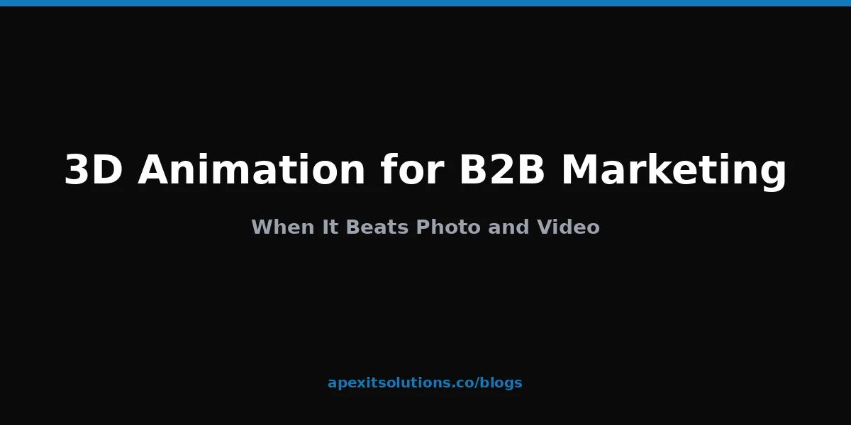3D Animation for B2B Marketing: When It Beats Photo, Video, and Stock Footage