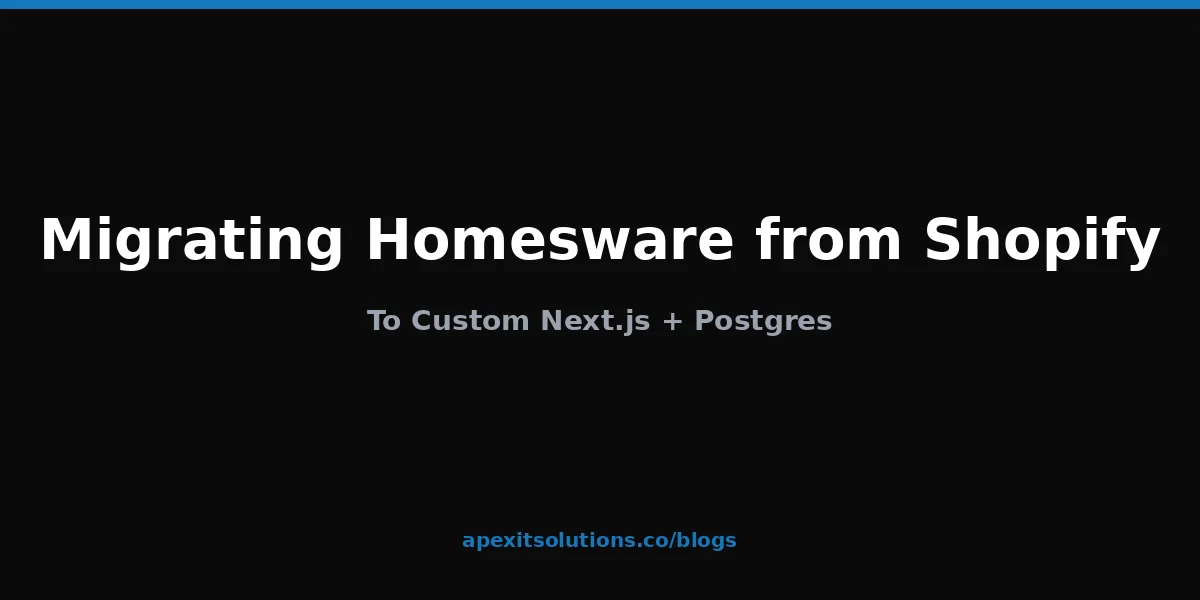 We Migrated Homesware from Shopify to Custom Next.js + Postgres — Here's What Happened