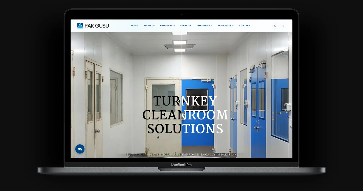 Pak Gusu cleanroom B2B export website case study visual